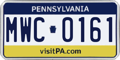 PA license plate MWC0161