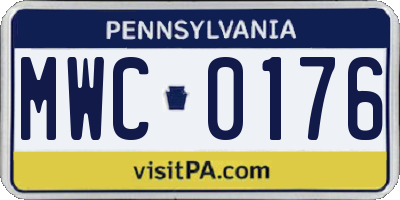 PA license plate MWC0176