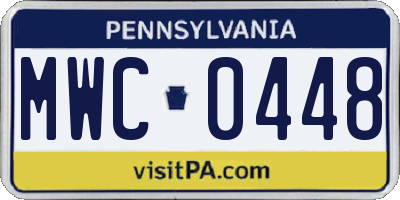 PA license plate MWC0448