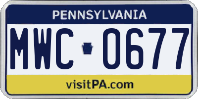 PA license plate MWC0677