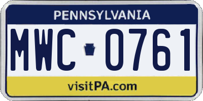 PA license plate MWC0761