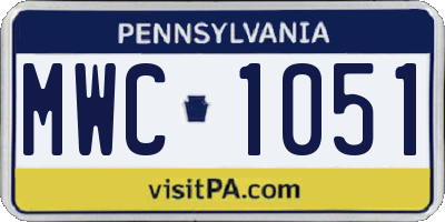 PA license plate MWC1051