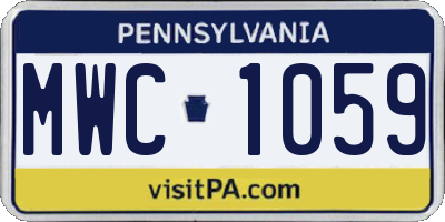 PA license plate MWC1059