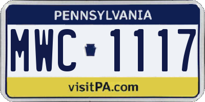 PA license plate MWC1117