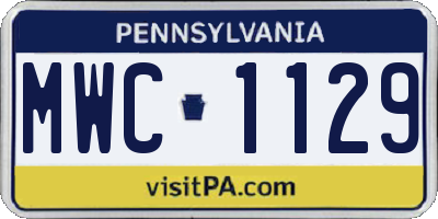 PA license plate MWC1129