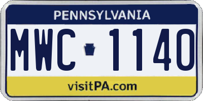 PA license plate MWC1140