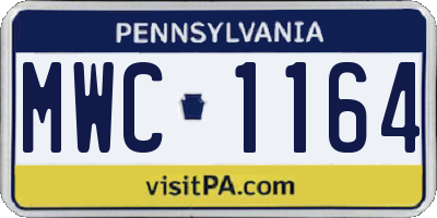 PA license plate MWC1164