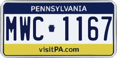 PA license plate MWC1167