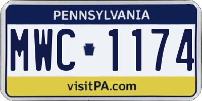 PA license plate MWC1174