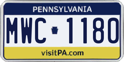 PA license plate MWC1180