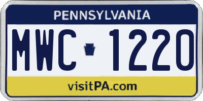 PA license plate MWC1220