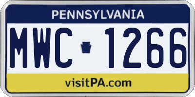 PA license plate MWC1266