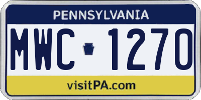 PA license plate MWC1270