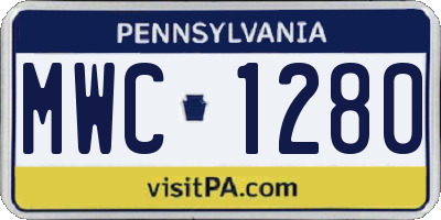 PA license plate MWC1280