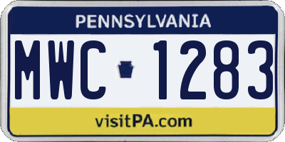 PA license plate MWC1283