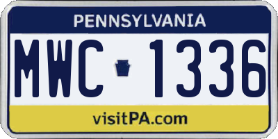 PA license plate MWC1336