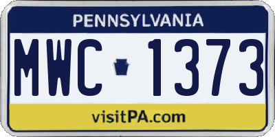 PA license plate MWC1373
