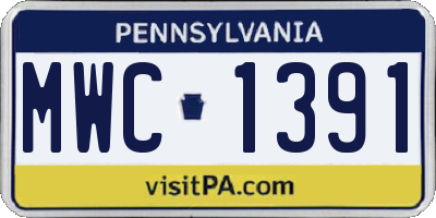 PA license plate MWC1391