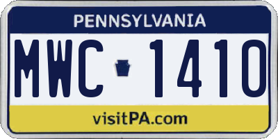 PA license plate MWC1410