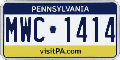 PA license plate MWC1414