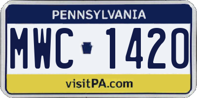 PA license plate MWC1420
