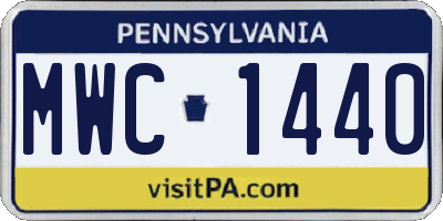 PA license plate MWC1440
