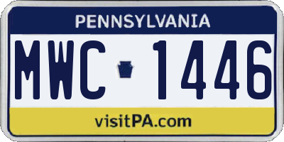PA license plate MWC1446