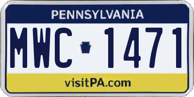 PA license plate MWC1471