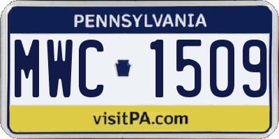 PA license plate MWC1509