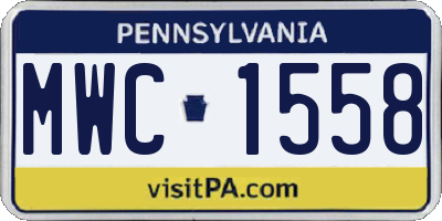 PA license plate MWC1558
