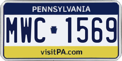 PA license plate MWC1569