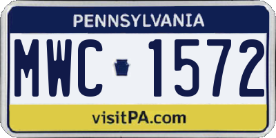 PA license plate MWC1572