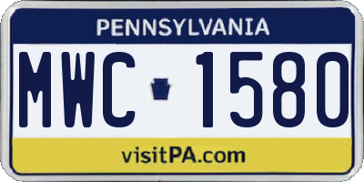 PA license plate MWC1580