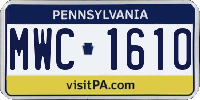 PA license plate MWC1610