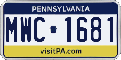 PA license plate MWC1681