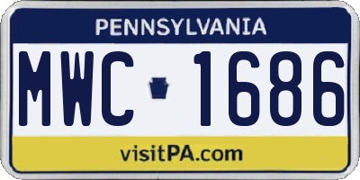 PA license plate MWC1686