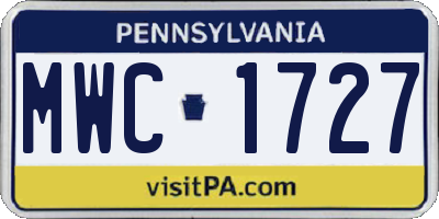 PA license plate MWC1727