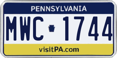 PA license plate MWC1744