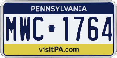 PA license plate MWC1764