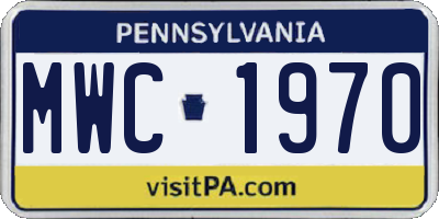 PA license plate MWC1970