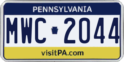 PA license plate MWC2044