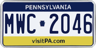 PA license plate MWC2046