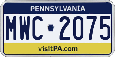 PA license plate MWC2075