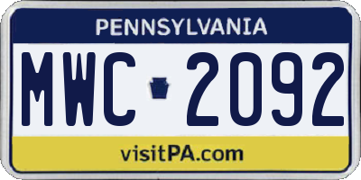 PA license plate MWC2092