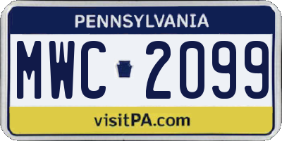 PA license plate MWC2099