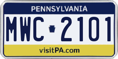PA license plate MWC2101