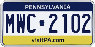 PA license plate MWC2102