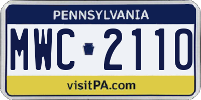 PA license plate MWC2110