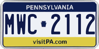 PA license plate MWC2112