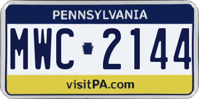 PA license plate MWC2144